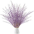 thumbnail image 1 of Xiao Hua 10 flores artificiales de jazmín de 75 cm de largo, ramo de flores falsas, ramas secas de plantas de jazmín de imitación (morado claro), 1 of 5