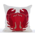 thumbnail image 3 of The HomeCentric Chair Cushion Cover, Red Euro Sham Covers Pack of 2, 26x26 inch (65x65 cm), Linen Euro Pillow Covers, Sea Creatures, Crab, Beaded, Beach Style Euro Shams Easter - Red Crab Craze, 3 of 10