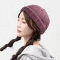 thumbnail image 6 of Slccxzc Men's Washed Cotton Brimless Hat Vintage Docker Beanie Cap Rolled Cuff Skullcap for Casual Wear, 6 of 7