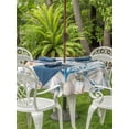 thumbnail image 2 of Outdoor Tablecloth with Umbrella Hole and Zipper, Blue Coastal Fall Round Table Cloth 60 Inch Waterproof Tablecloth, Thanksgiving Pumpkins Starfish Coral Picnic Table Cover for Patio Camping, 2 of 7