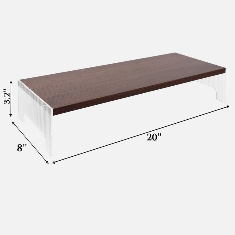 Marsrock Monitor Stand Desk Organizer, Walnut Wood & Acrylic photo 8