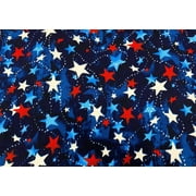 Foust Textiles Made In The USA Red White and Blue Streaming Stars Patriotic Price per Yard
