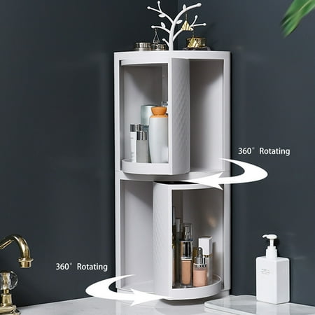 Maboto Bathroom Corner Storage Cabinet 360 Degree Rotating Triangle Shelf Multifunction Rack Wall Mounted Kitchen Cosmetic Box Com - Corner Wall Mounted Bathroom Vanity Maboto Bathroom Corner Storage Cabinet 360 Degree Rotating Triangle Shelf Multifunction Rack Wall Mounted Kitchen Cosmetic Box Com - Corner Wall Mounted Bathroom Vanity