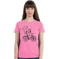 thumbnail image 2 of P&B Squirrel Riding Bike Women's T-shirt, M, Azalea Pink, 2 of 3