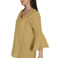 thumbnail image 6 of Moomaya Bell Sleeve Cotton Tunic For Womens V-neck Plain Summer Schiffli Top, 6 of 8