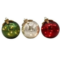 geerera 3 Pcs Pre-Lit Tabletop Christmas Ornaments, Light up Christma Ornament, for Tabletop Xmas Home Party Centerpiece Mantel