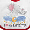 thumbnail image 4 of Inktastic I Love My Babysitter Elephant Family Boys or Girls Baby Bib, 4 of 4