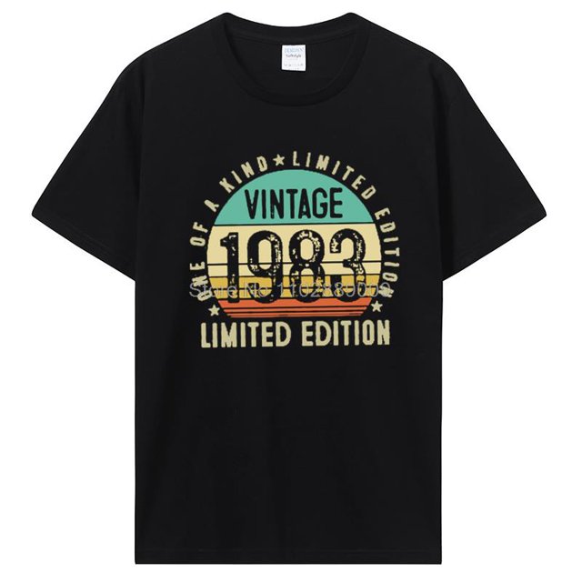 El mejor regalo de cumpleaños de todos los tiempos camiseta para hombres y mujeres regalos antiguos camiseta de cumpleaños de edición limitada Vintage 1983 camisetas de algodón