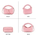thumbnail image 2 of LHSHID Women Woven Tote Small Crossbody Bag, Weave Quilted Purse Square Shoulder Bag Woven Handbag with Detachable Strap, 2 of 7