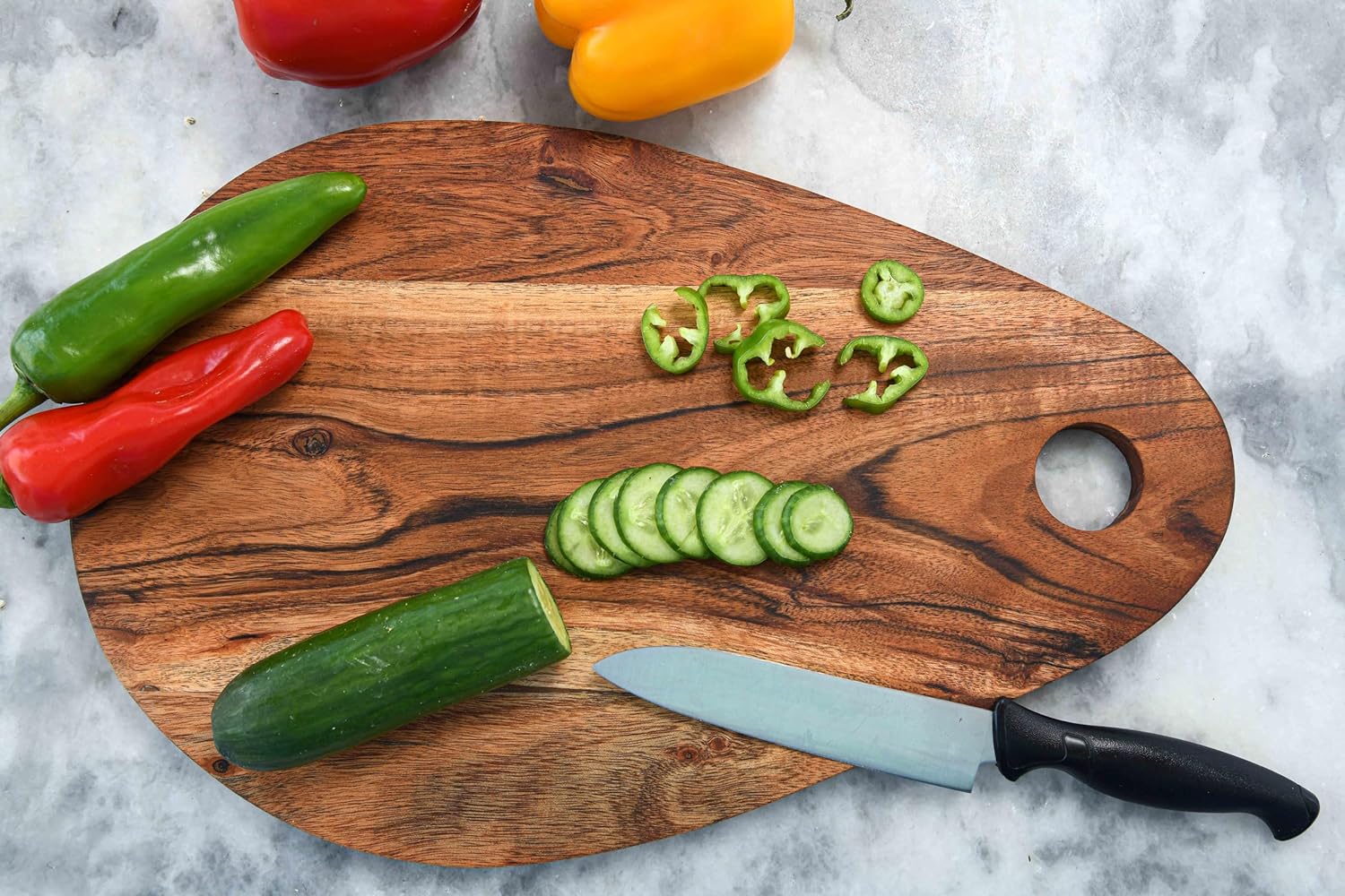 Aventura Design Cutting Board Series, Acacia Wood Cutting Boards for Kitchen, Wooden Serving Charcuterie Board, Organic Wood Board, Ideal for Chopping Meat, Fruits, Cheese 16"x10.45"