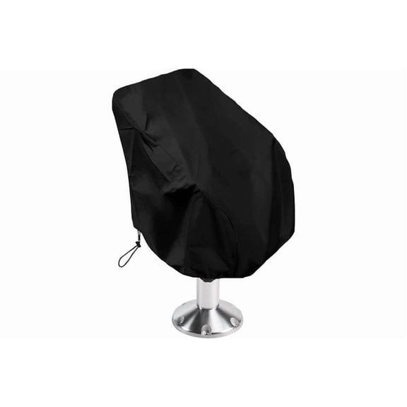 Boat Seat Cover Outdoor Waterproof Captain's Chair Seats Covers Dustproof Pedestal Pontoon Captain Bench for Helm Protector 1pcs Black 25.6x25.6x47 inch