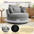 thumbnail image 4 of FFH Swivel Accent Chair, Comfy Chenille Barrel Swivel Chair for Living Room, Metal Base, Gray, 4 of 8