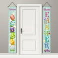 thumbnail image 7 of Easter Porch Sign Happy Easter Hanging Banners Cartoon Rabbit Bunny Egg Door Sign Blue Easter Spring Door Banner for Indoor Outdoor Home Party Wall Decoration, 30*180cm, 7 of 7