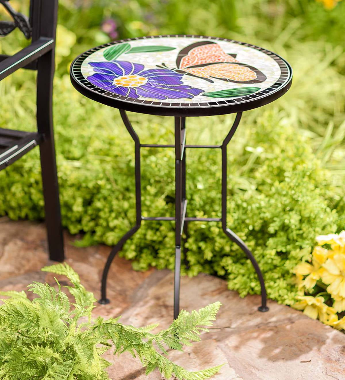 Vibrant Mosaic-top Butterfly Garden Indoor/Outdoor Table - Walmart.com