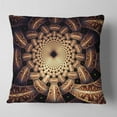 thumbnail image 2 of Designart Brown Symmetrical Fractal Flower Design - Floral Throw Pillow - 16x16, 2 of 5