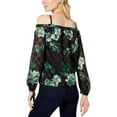 thumbnail image 2 of I.N.C Womens Floral Cold Shoulder Blouse, Black, Medium, 2 of 2