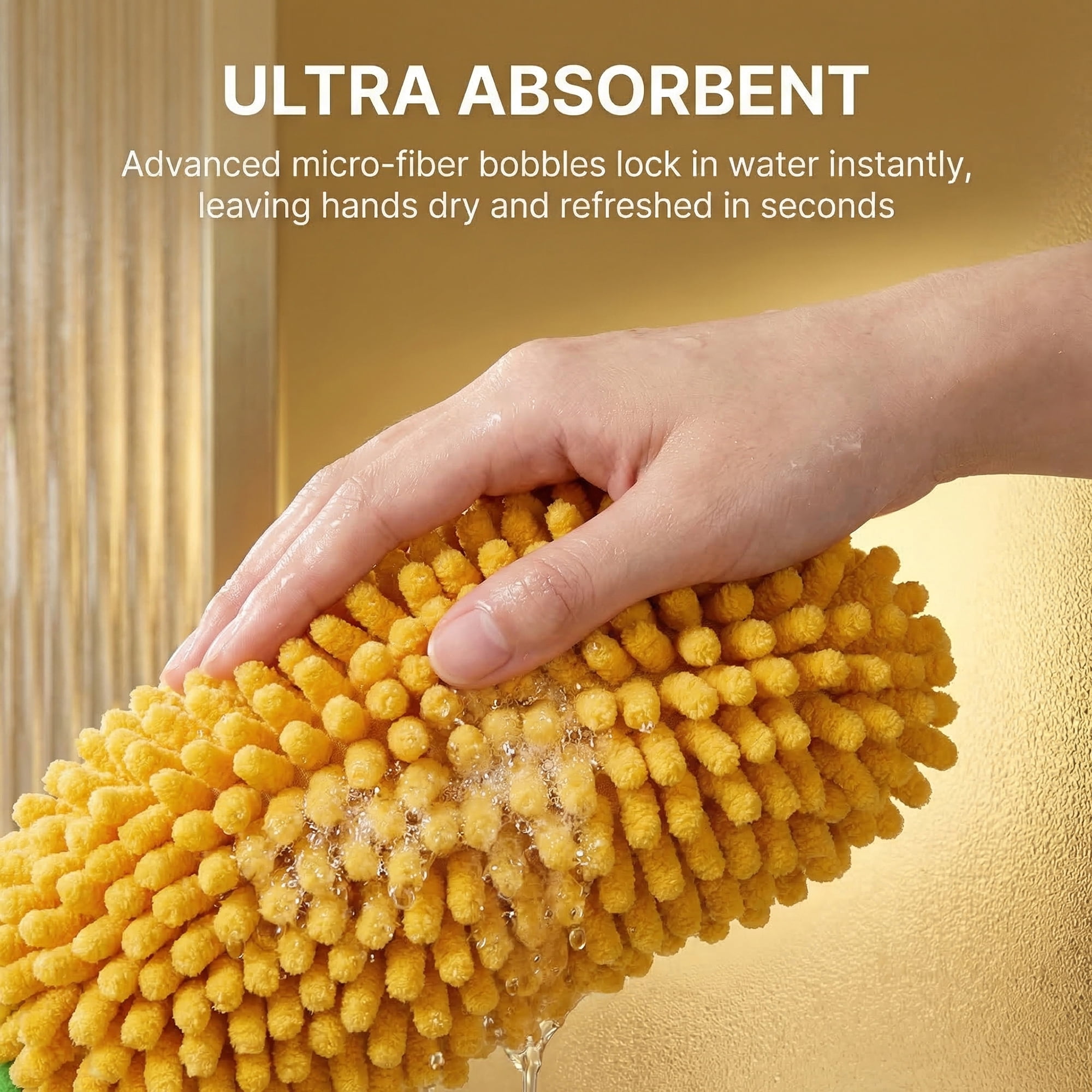 Unique Bargains Cute Corn Shaped Chenille Hanging Soft Absorbent Hand Towel Yellow 8" x 5"