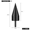 thumbnail image 3 of Removable Firewood Log Splitter Drill Bit Set Heavy Duty Drill Screw Cone Driver 42mm Drill Stick-hex+Square+Round, 3 of 10