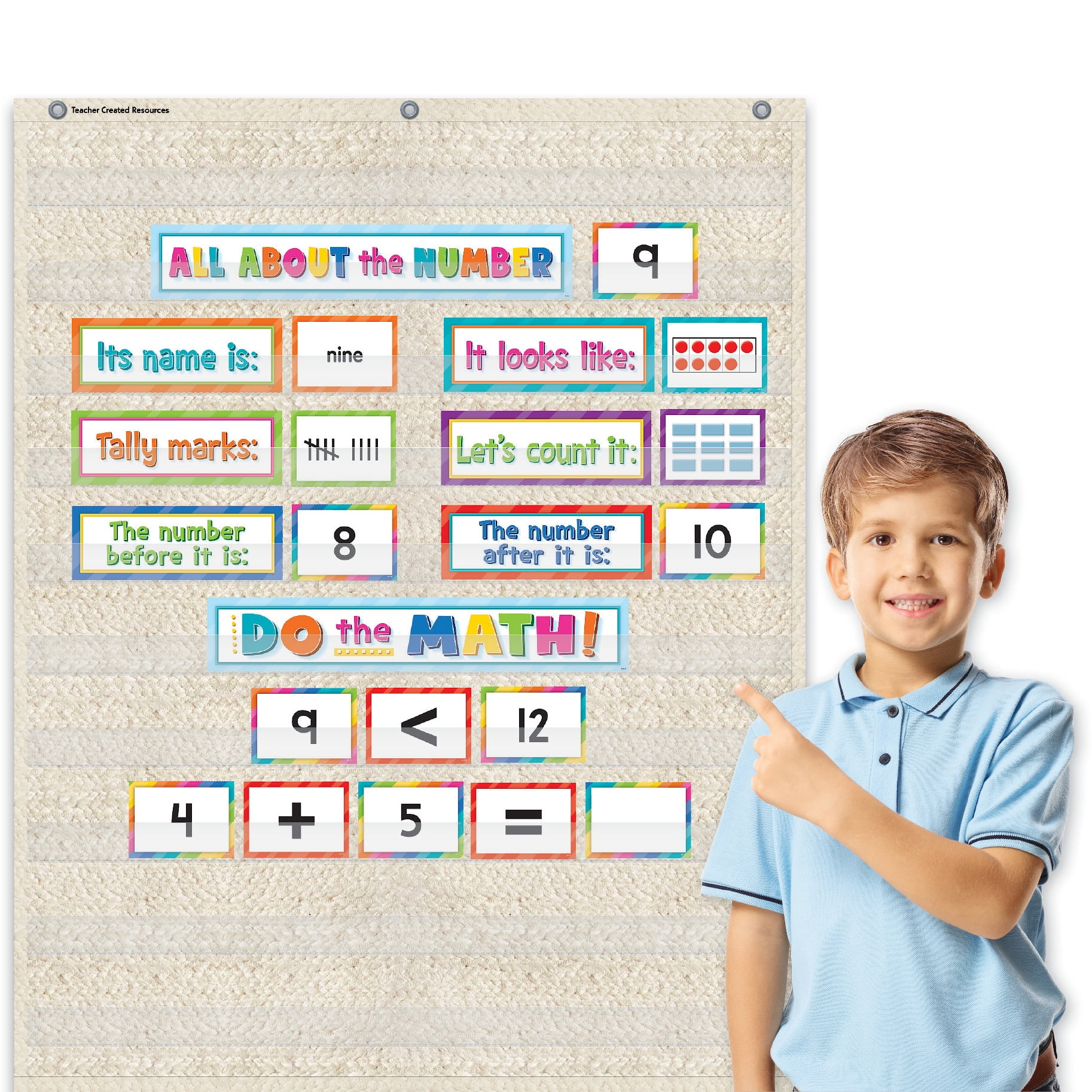 Teacher Created Resources Woven 10 Pocket Chart, 34" x 44"