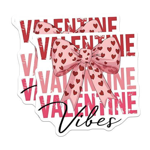 (2 Pack) Valentine Vibes Magnets - Heart Bow - Love Valentine - Cute Red Hearts Magnets for Fridge - 5" On Longest Side - for Cars, Refrigerators, Toolboxes, Lockers - Made in USA MAG3606