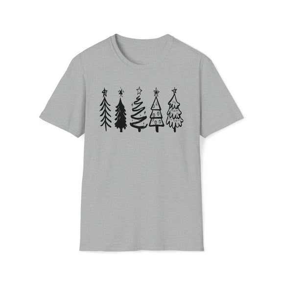 Christmas Outline, Gildan Unisex Softstyle T-Shirt, Graphic Tee, S-3XL