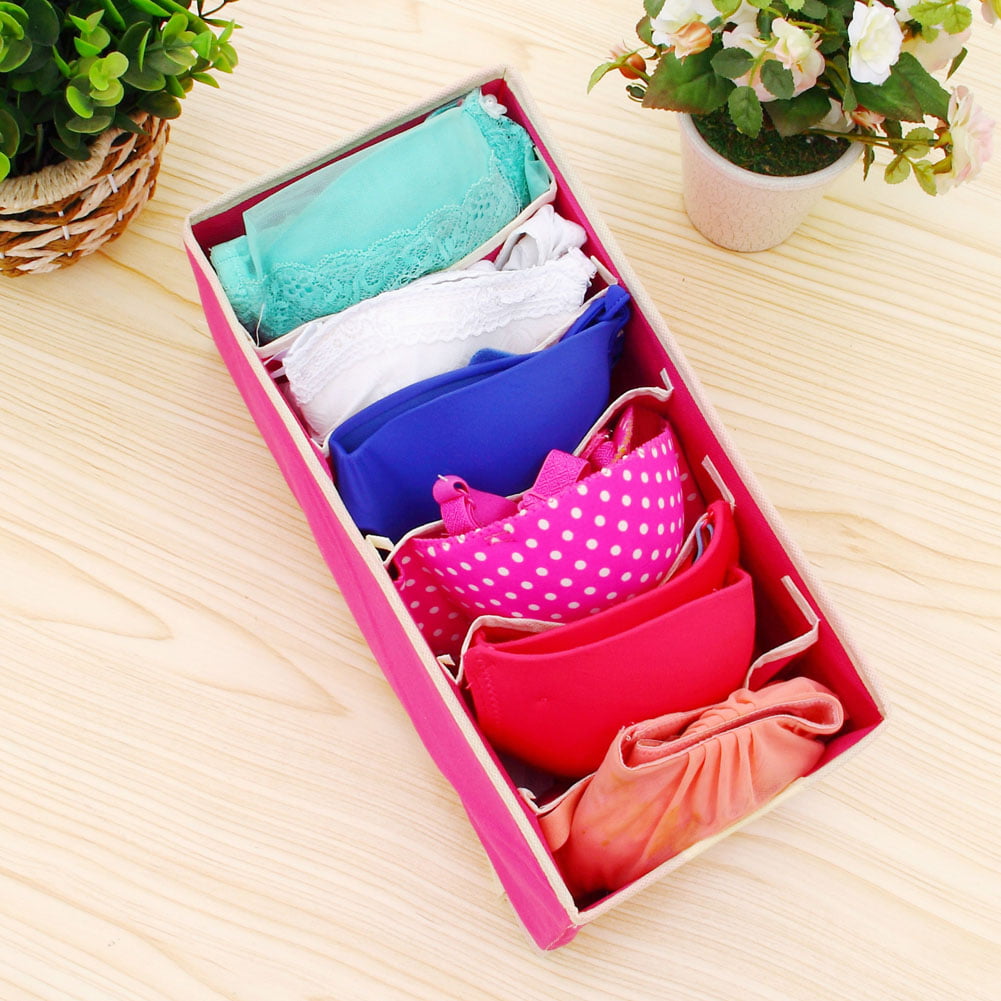 4PCS Storage Boxes For Ties Socks Shorts Bra Underwear Divider Drawer Lidded Clo 