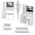 thumbnail image 4 of 41" Vanity Table with Extra-Large LED Mirror | 3-Color Adjustable Lighting & Multi-Layer Storage | Cushioned Stool, White, 4 of 9