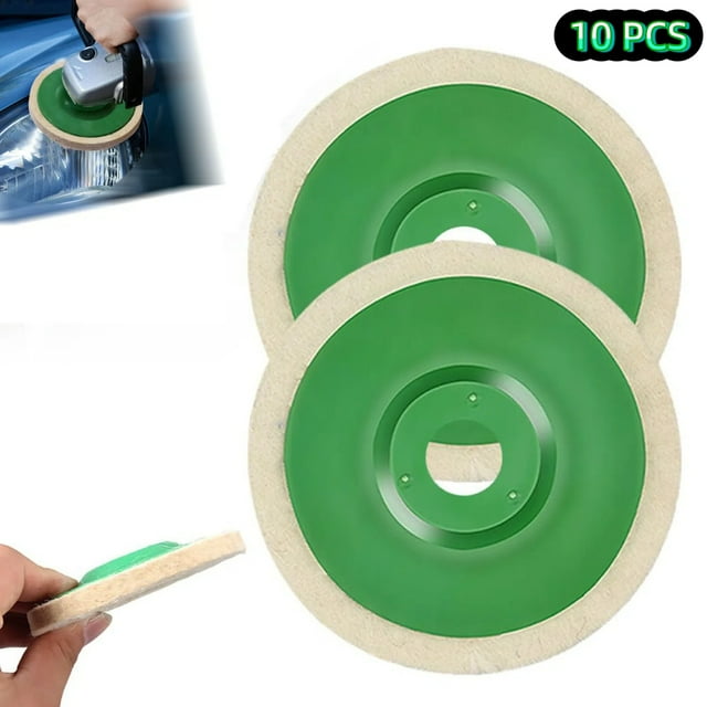 Easygou Kit de Polissage en Aluminium - Roue de Polissage en Laine de Type 100 pour Meuleuse d'Angle, Disque à Rabat Professionnel pour Métal, Pierre, Cirage de Voiture et Finition de Meubles (4-1/2 Pouces)