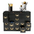 thumbnail image 5 of 14 Drawers Storage Cabinet Black Vintage Cabinet Organizer Iron & Wood, 5 of 13