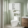 thumbnail image 3 of LEDREM over-the-Toilet Storage Cabinet with Adjustable Shelf,3-Tier Bathroom Rack with Doors and Open Shelf,Space-Saving Organizer,Cloud White, 3 of 5