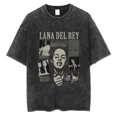 thumbnail image 2 of Camiseta lavada de la cantante Lana Del Rey de los 90 para hombres y mujeres, camisetas de moda Retro de manga corta, camisetas de algodón de gran tamaño, ropa de calle, 2 of 5