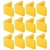 Uxcell 50mm x 50mm Soft PVC L Shaped Leg Cover Yellow 12 Pack