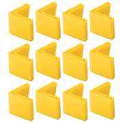 Uxcell 50mm x 50mm Soft PVC L Shaped Leg Cover Yellow 12 Pack
