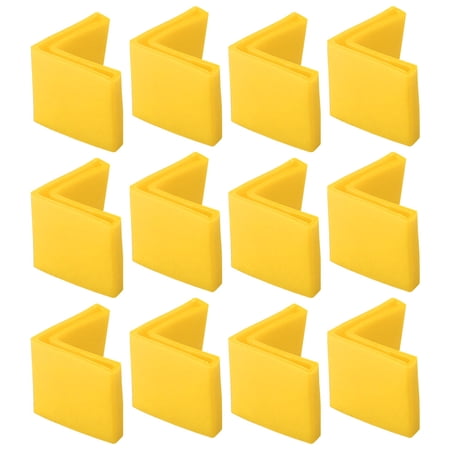Uxcell 50mm x 50mm Soft PVC L Shaped Leg Cover Yellow 12 Pack