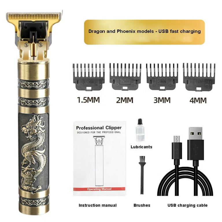 Zero Gapped Trimmers, Electric T Blade Hair Trimmer Baldhead Hair Clippers  for Men Cordless USB Rechargeable Hair Beard Trimmer Ceramic Close Cutting