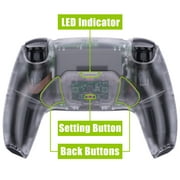 eXtremeRate Clear Back Paddles Programable Rise 2.0 Remap Kit Upgrade Board & Back Shell & Buttons Set for PS5 Controller BDM-010/020