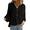 Black, variant on Women Blouses V Neck Button Down Shirts for Women Lapel Business Linen Shirts Trendy Tops Long Sleeve Fall Blouses Henley Shirts 2025 Fall Outfits