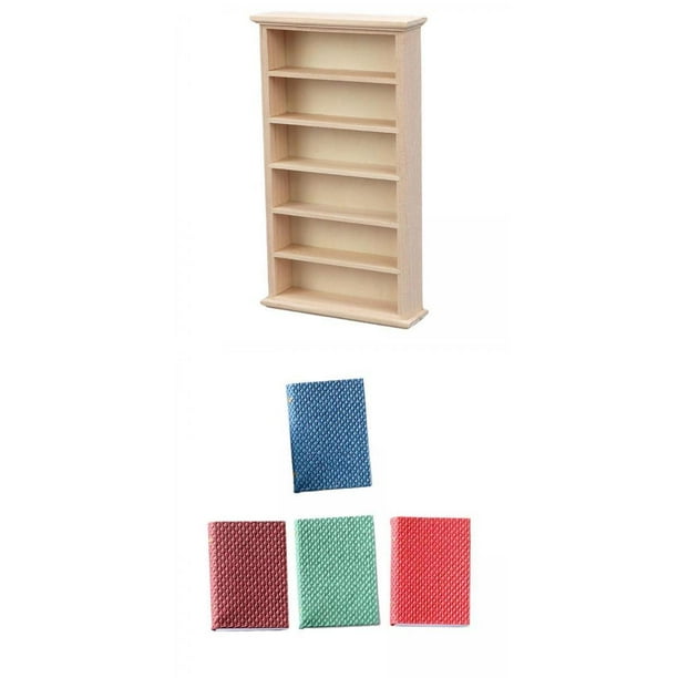 Handmade 1 12 Bookshelf Bookcase Shelf Cabinet with Mini Books