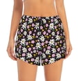 thumbnail image 4 of Lsque Daisies Flowers Printed Women's Running Shorts with Liner Pockets,Elastic Quick Dry Workout Athletic Gym Yoga Shorts,Womens High Waist Shorts-XX-Large, 4 of 9