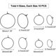 thumbnail image 4 of Aros de acero inoxidable chapados en oro de 18 quilates con cuentas, dijes para copas de vino, aros redondos para hacer aretes colgantes., 4 of 9