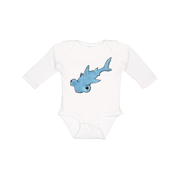 Inktastic Cute Hammerhead Shark Boys or Girls Long Sleeve Baby Bodysuit