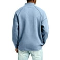 thumbnail image 5 of Dwellite Waffle Quarter Zip Pullover Shirts for Men Long Sleeve Collared Blouses Big and Tall Sweatshirts Light Blue L, 5 of 7