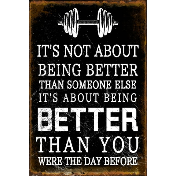 Noete Gym Metal Tin Signs 12x16 Inch, Vintage Fitness Wall Art Motivational Workout Poster for Gym, Home, Office, Garage & Man Cave Decor