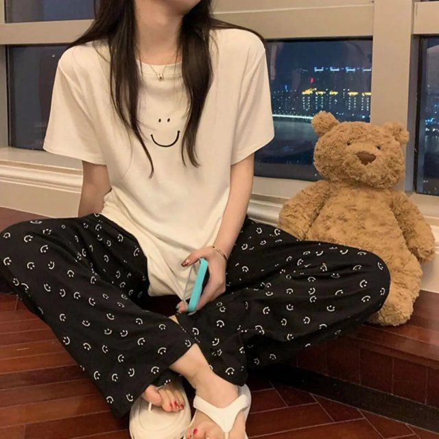 Conjuntos de pijama básicos sólidos para mujer, ropa de casa cómoda, Vintage, elegante, atractivo, diario, estilo coreano, moderno e informal, Primavera