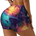 thumbnail image 2 of Kdxio Hawaiian Island Dolphin Print Workout Shorts for Women Seamless Soft Smooth Gym Yoga Scrunch Active Shorts, 2 of 5