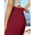 thumbnail image 3 of Womens Casual Wide Leg Pants High Waisted Button Down Straight Long Trousers Palazzo Pants, 3 of 7