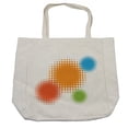 thumbnail image 1 of Orange Shopping Bag, Colorful Half Tone Circles with Spots on White Background Retro Design, Eco-Friendly Reusable Bag for Groceries Beach and More, 15.5" X 14.5", Cream, by Ambesonne, 1 of 2