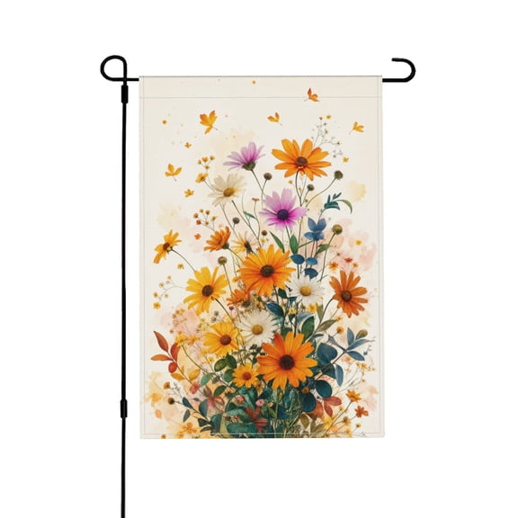Garden Flag with Vibrant Floral Design, Ideal Outdoor Decor, Size 12x18 Inch