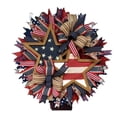 thumbnail image 2 of Americana Patriotic Wreath for Front Door - Fourth of July Decorations - Red, White, and Blue Wreaths for Front Door Outside - Indoor Outdoor Home Party Decor - Festive Independence Day Garland, 2 of 7