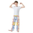 thumbnail image 2 of FORMRS Boys Pajama Pants with Pockets Size 9-10Y Kids Lounge Sleep Bottoms, Light Blue Daisy, 2 of 8